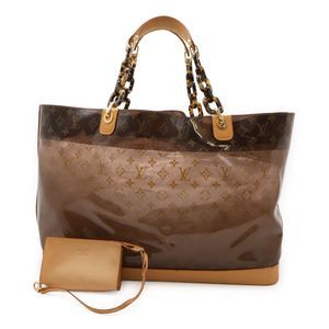 Louis Vuitton Monogram Vinyl Hippo Ambre GM Tote Bag Large Plastic Chain With